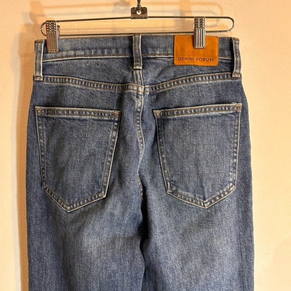 DENIM FORUM Sz 24 Jeans The Arlo High Rise Straight 28L Button Fly in Blue - Picture 8 of 12